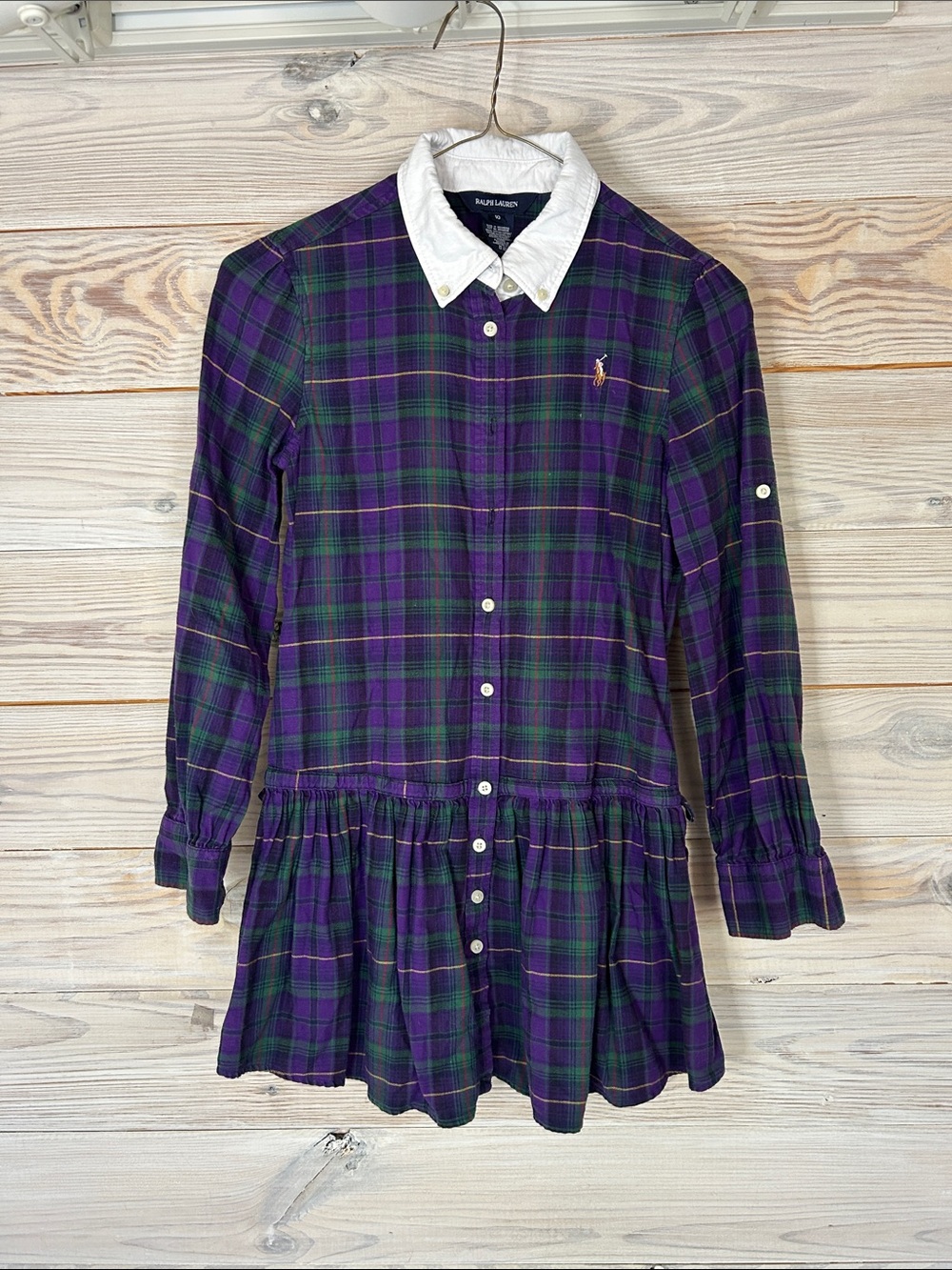NWOT Polo Ralph Lauren Youth Falling Into Plaid Dress Size 10